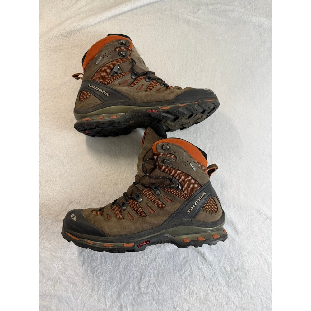 Salomon Quest 4D GTX Gore-Tex Hiking Boots Mens 11 Brown Orange 278432